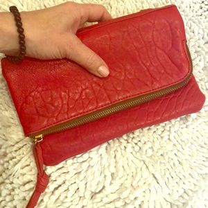 Gorjana Coral leather clutch 3 zippers Boss